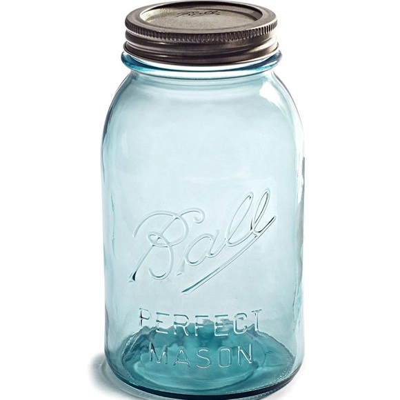 Blue Mason Jar with Silver Lid - Picture 1 of 1